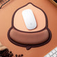 „Chubby Comfort“ Silikon-Tastatur-Handgelenkauflage und Mauspad-Set – Nuss-Thema
