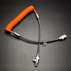 "Color-Blocked Chubby" 2-In-1 90° Elbow Spring Silicone Braided Cable - Orange+Grey