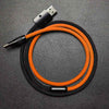 "ColorWeave Chubby" Vibrant Dual-Tone 100W Fast Charge Cable - More Colors - Orange+Black