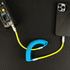 "Neon Chubby" New Spring Charge Cable - Blue+Yellow