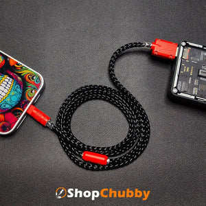 "Colorblock Chubby" Colorful Braided Fast Charging Cable