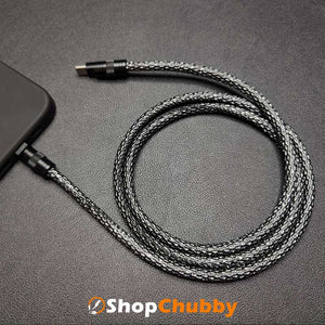 "Chubby" Handmade Leather Braided Cable