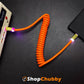 "Neon Chubby" Spring Charge Cable With Gold-plated Design