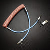 4-In-1 Multicolor Spring Car Charging Cable - Pink Blue