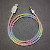 "Rainbow Chubby" Diamond-Encrusted Fast Charging Cable - Colorful