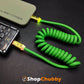 "Neon Chubby" Spring Charge Cable With Gold-plated Design