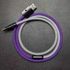 "ColorWeave Chubby" Vibrant Dual-Tone 100W Fast Charge Cable - More Colors - Grey+Purple