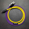 "ColorWeave Chubby" Vibrant Dual-Tone 100W Fast Charge Cable - More Colors - Yellow+Purple