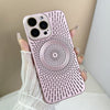 All-Inclusive Hollow Heat Dissipation Breathable Magsafe Magnetic iPhone Case - Pink