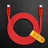 "Anodized" 240W Reflective Shine Charge Cable (C+Lightning) - Red