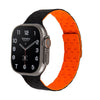 "Braided Design" Liquid Silicone Magnetic Band for Apple Watch - Black Orange