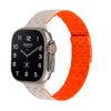 "Braided Design" Liquid Silicone Magnetic Band for Apple Watch - Orange White