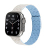 "Braided Design" Liquid Silicone Magnetic Band for Apple Watch - Blue White
