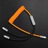 "Chubby Flex" 2 In 1 Spring ColorBlock Fast Charging Cable - Orange+Black