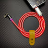 "Chubby Gamer" 180° Rotating Fast Charge Cable with Neon Flow - Red