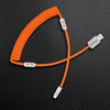 "Chubby" Spring Braided Silicone Fast Charge Cable - Orange