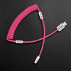 "Chubby" Spring Braided Silicone Fast Charge Cable - Pink