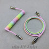 "Chubby" USB To Type C Spring Keyboard Cable - Rainbow
