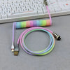 "Chubby" USB To Type C Spring Keyboard Cable - Rainbow