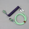 "Chubby" USB To Type C Spring Keyboard Cable - Purple Green