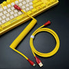 "Chubby" USB To Type C Spring Keyboard Cable - Yellow Red