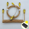 "Chubby" USB To Type C Spring Keyboard Cable - Yellow 2