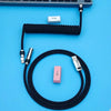 "Chubby" USB To Type C Spring Keyboard Cable - Black2