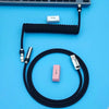 "Chubby" USB To Type C Spring Keyboard Cable - Black