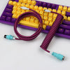 "Chubby" USB To Type C Spring Keyboard Cable - Rose Red+Black