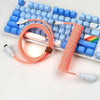 "Chubby" USB To Type C Spring Keyboard Cable - Light Orange