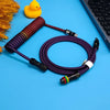 "Chubby" USB To Type C Spring Keyboard Cable - Purple Red