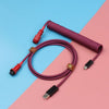 "Chubby" USB To Type C Spring Keyboard Cable - Rose Red Black