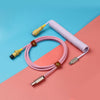 "Chubby" USB To Type C Spring Keyboard Cable - Light Purple + Rose Red