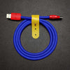 "Chubby“ leuchtendes, geflochtenes Farbblock-Ladekabel - Dunkelblau+Rot