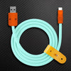 "ColorBlock Chubby" 240W Painted Fast Charging Cable - Orange & Light Blue