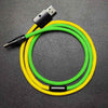 "ColorWeave Chubby" Vibrant Dual-Tone 240W Fast Charge Cable - Yellow+Green