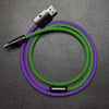 "ColorWeave Chubby" Vibrant Dual-Tone 240W Fast Charge Cable - Green+Purple
