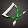 "Colorblock Chubby" New Spring Charge Cable - White+Green [Christmas Exclusive]