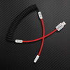 "Colorblock Chubby" Spring Braided Silicone Charge Cable - Black+Red