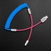 "Colorblock Chubby" Spring Braided Silicone Charge Cable - Blue+Pink