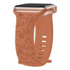 "Colorful Flower Carving" Silicone Embossed Band For Apple Watch - Wildflower Brown