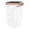 "Colorful Flower Carving" Silicone Embossed Band For Apple Watch - Wildflower White