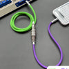 Colour-blocking Type-C Car Keyboard Charging Cable - Green+Purple