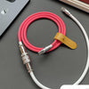 Colour-blocking Type-C Car Keyboard Charging Cable - Pink+White