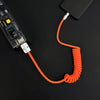 "Curly Chubby" Retractable Fast Charging Cable - Orange