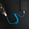 "Curly Chubby" Retractable Fast Charging Cable - Light Blue