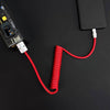 "Curly Chubby" Retractable Fast Charging Cable - Red