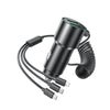 "Cyber" 5-In-1 33W Fast Car Charger With Spring Cable - Black