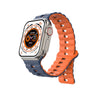 Dual-Color Magnetic Silicone Band For Apple Watch - Blue+Orange