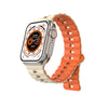 Dual-Color Magnetic Silicone Band For Apple Watch - Starlight+Orange